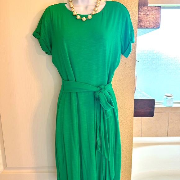 Chaps Vibrant Green Midi Dress—size small, like new - Picture 1 of 3